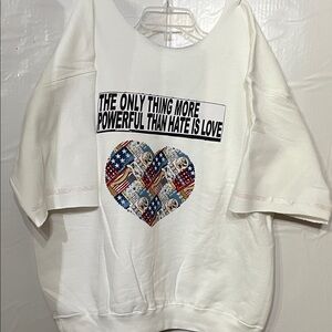Y2K inspired Off-the-Shoulder White Sweater with Heart Graphic